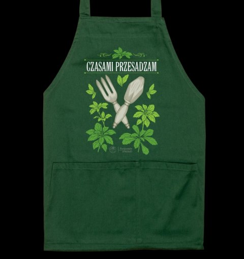 Fartuch ogrodowy "Czasami przesadzam" (brązowy)