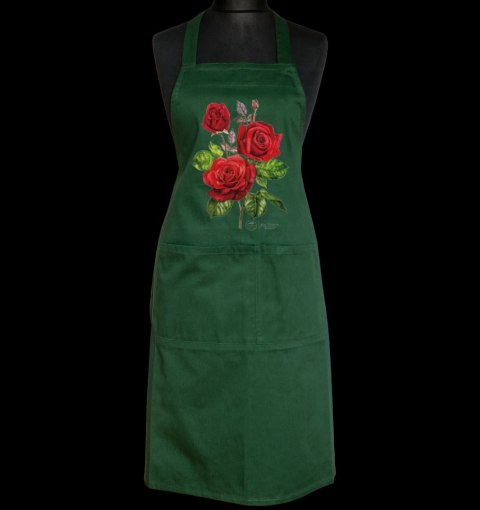 Fartuch ogrodowy Róża 'Crimson Bouquet' (zielony)