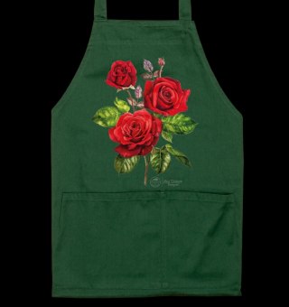 Fartuch ogrodowy Róża 'Crimson Bouquet' (zielony)