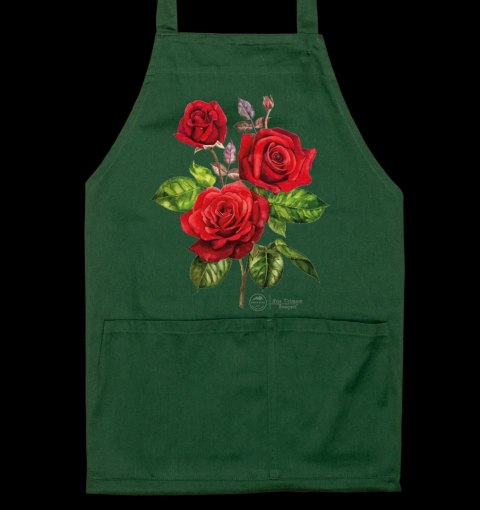 Fartuch ogrodowy Róża 'Crimson Bouquet' (zielony)