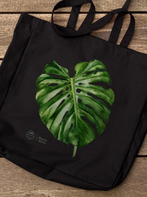Monstera dziurawa - torba bawełniana
