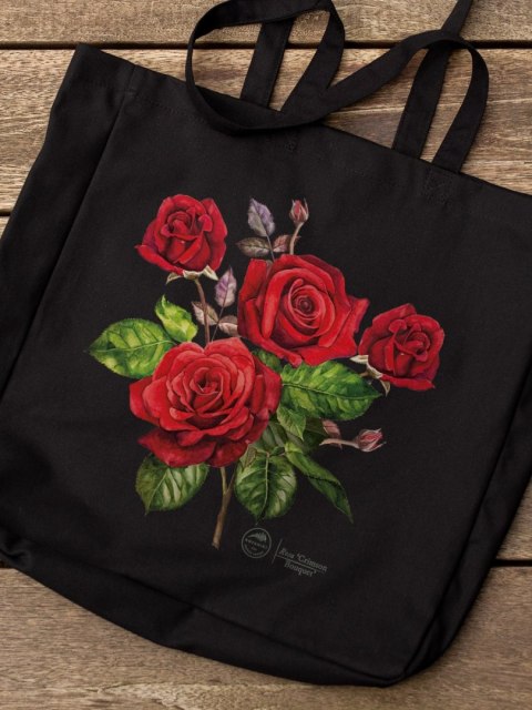 Róża 'Crimson Bouquet' - torba bawełniana