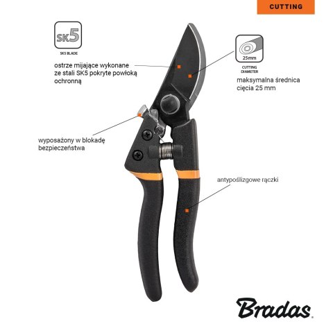 Sekator V-SERIES-D ostrze mijające, stal SK5